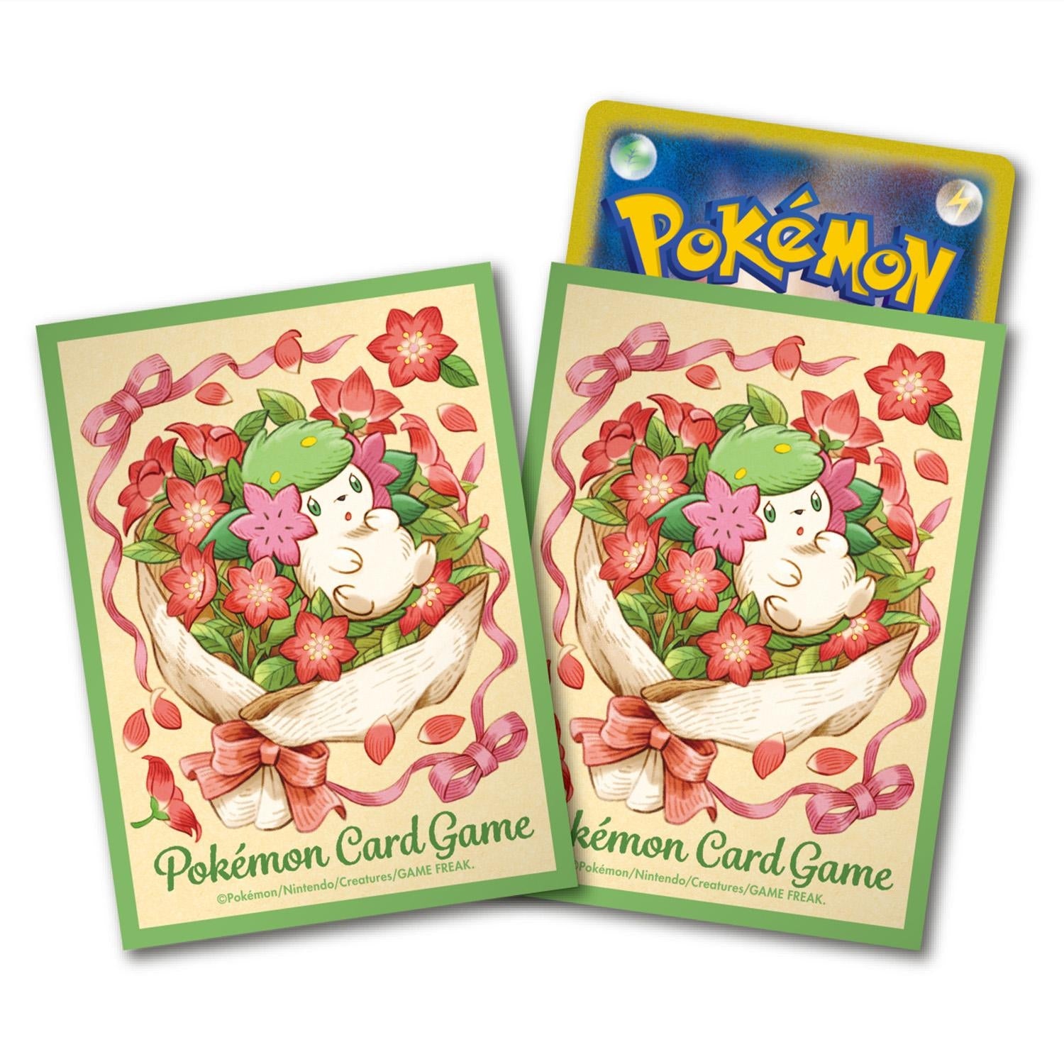 pokemon card bouquet flowers Pokemon Center Japan Shaymin in a Flower Bouquet Sleeves Set of 64 – SJ Pokemart