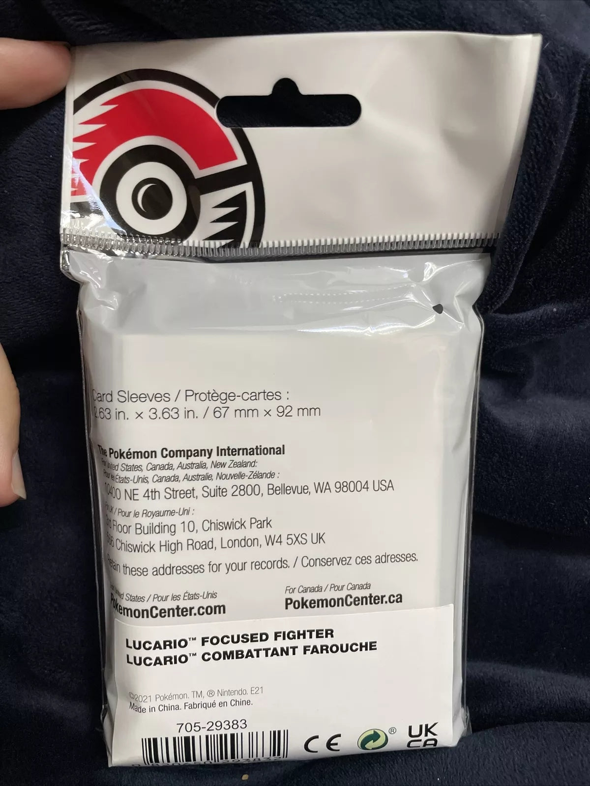 Pokemon Center USA Card Sleeves Lucario Focused Fighter Set of 65