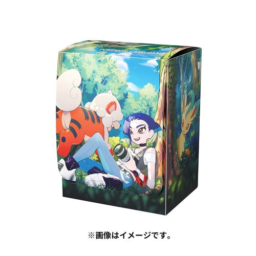 Official Pokemon Center Japan Growlithe, Leafeon, & Perrin Plastic Deck Box