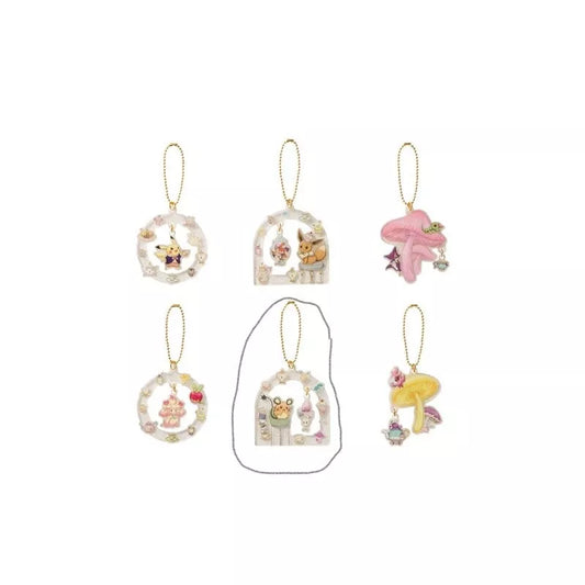 Pokemon Center Japan Acrylic Charm Keychain Mysterious Tea Party Dedenne & Morelull