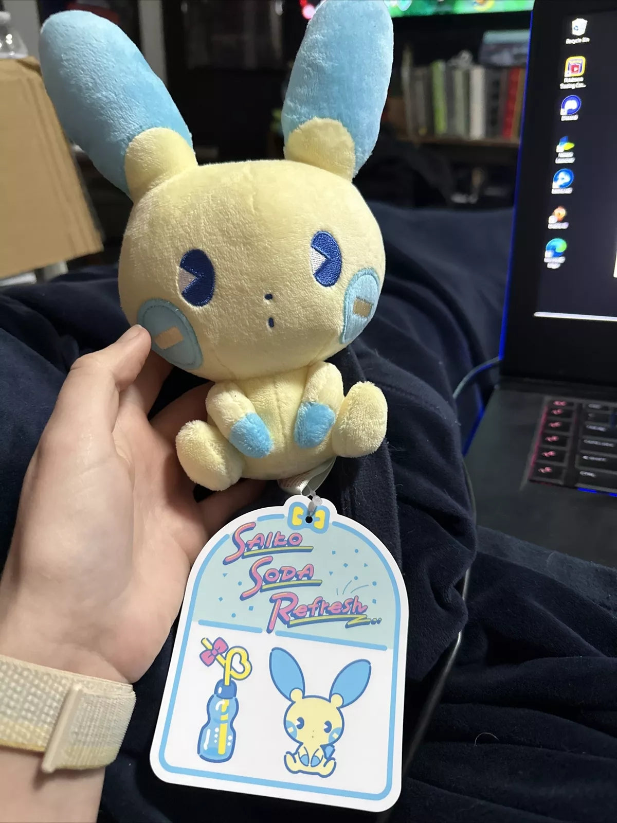 Pokemon Center Japan Minun Saiko Soda Plush Exclusive