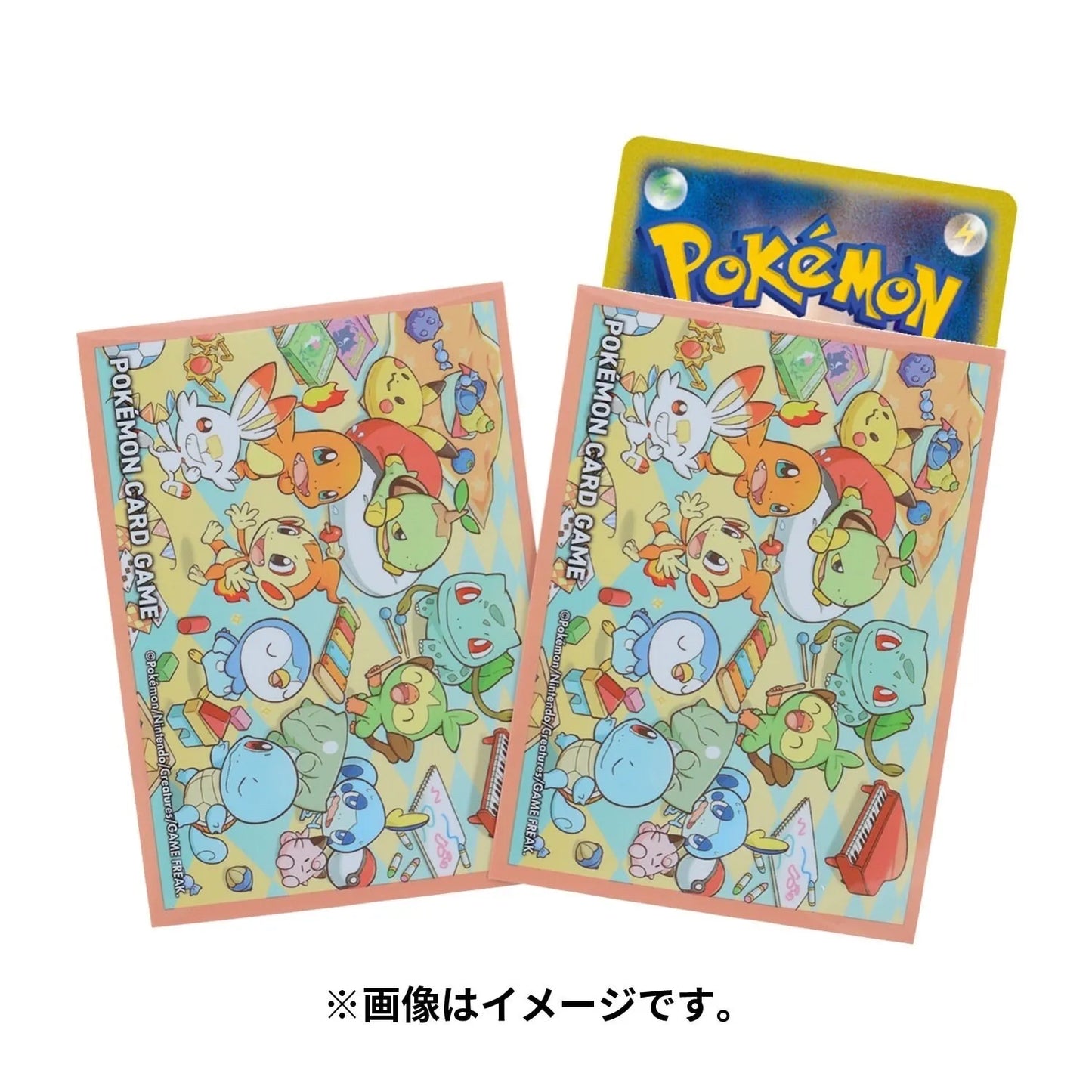 Pokemon Center Japan Playroom School  Starters Set of 64 TCG Sleeves